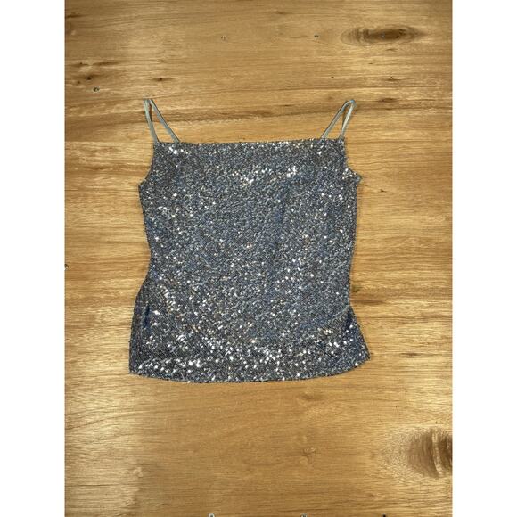 Generation Love Tops - Generation‎ Love New York Sequin Camisole Top Blue Silver Sparkle Small